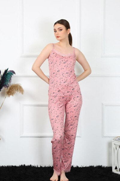 Women's Rope Strap Powder Pajamas Set 4137 - 1