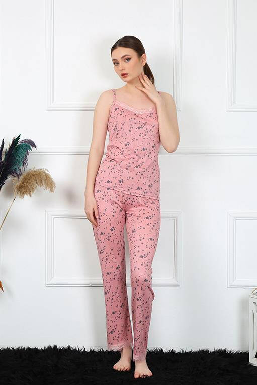 Women's Rope Strap Powder Pajamas Set 4137 - 2