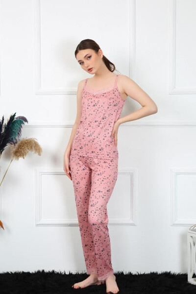 Women's Rope Strap Powder Pajamas Set 4137 - 3