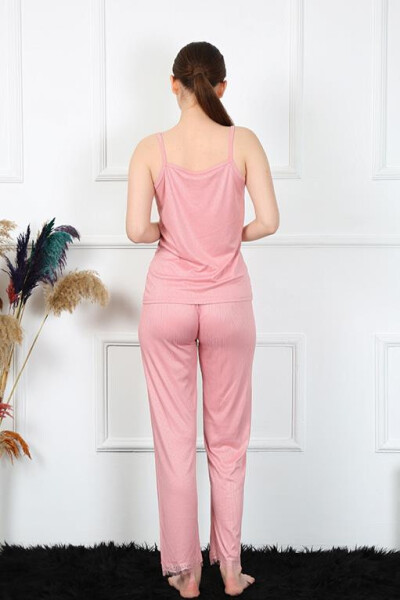 Women's Rope Strap Salmon Pajamas Set 4136 - 4