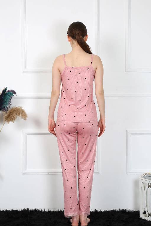 Women's Rope Suspended Salmon Pajamas Set 4138 - 4