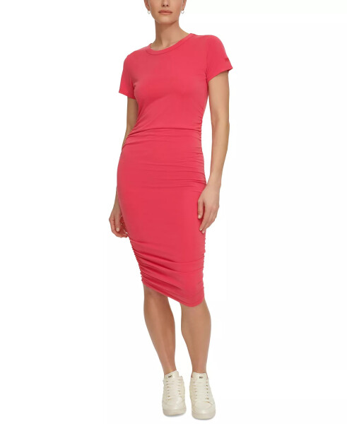 Women's Ruched Short-Sleeve Dress Virtual Pink - 1