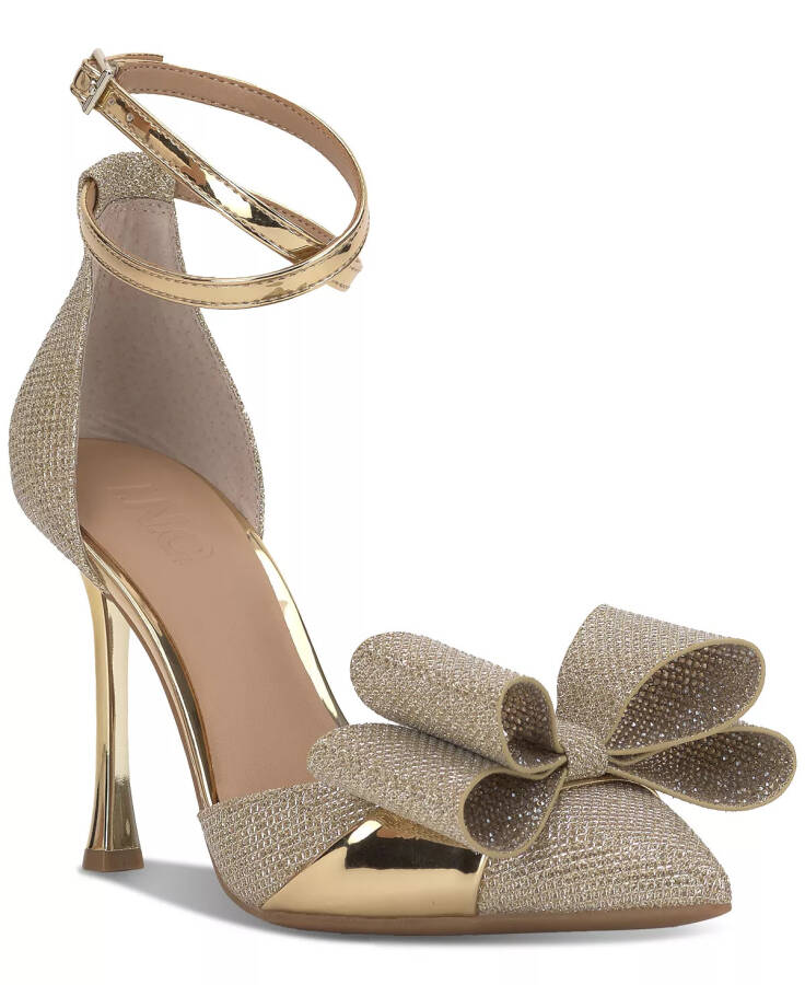 Women's Saori Bow Ankle-Strap Pumps, Created for Modazone Gold TPU - 1