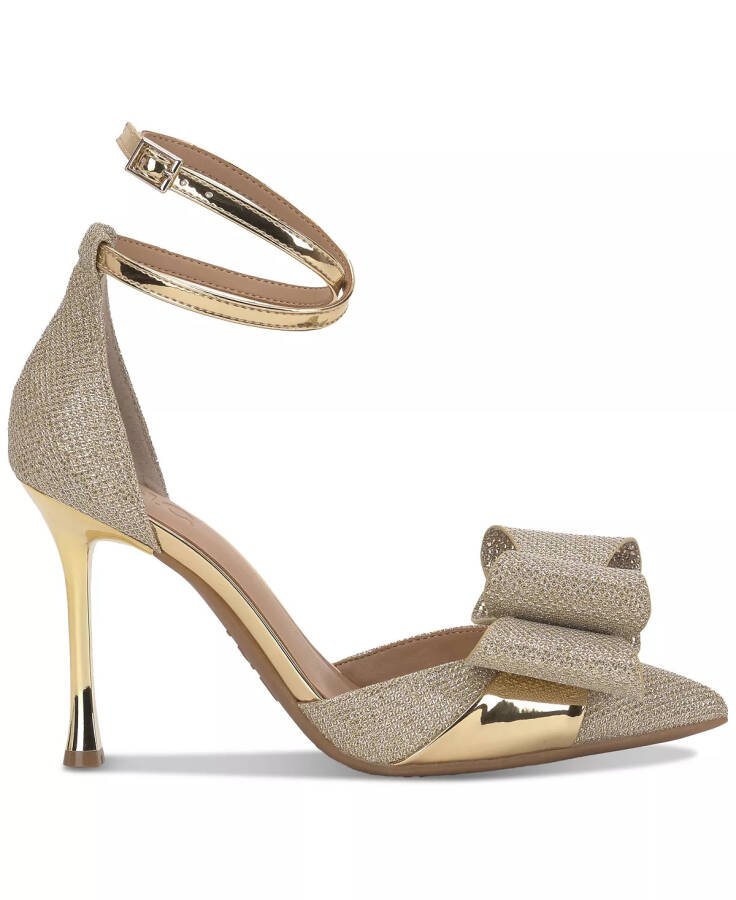 Women's Saori Bow Ankle-Strap Pumps, Created for Modazone Gold TPU - 3