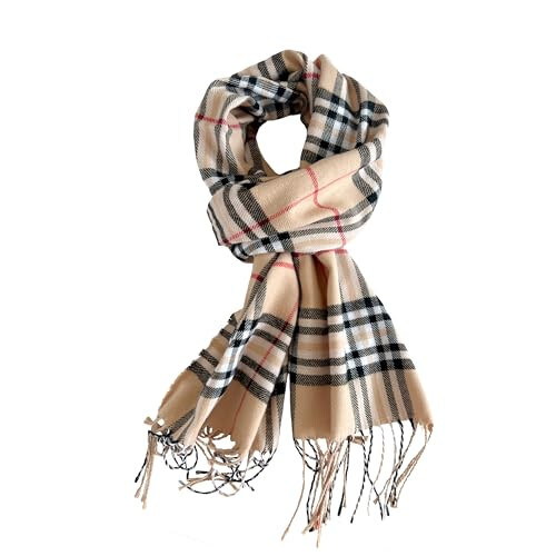 Women's Scarf Classic Tassel Plaid Super Soft Classic Cashmere Feel Fall Winter Scarves Tartan Warm Chunky Wrap Shawl - 14