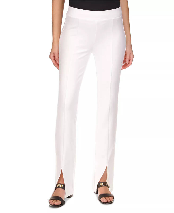 Women's Seamed Split-Hem Leggings White - 1