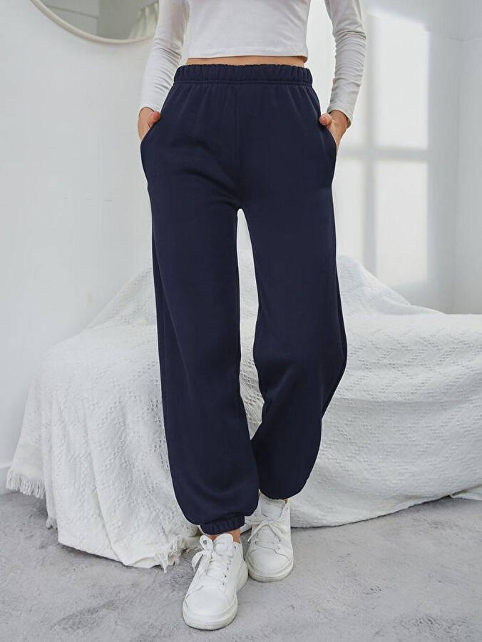 Women's Self-Folding Wide Leg Sweatpants SPR24EA89 - 1