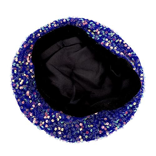 Women's Sequins Beret Hat Sparkly Mermaid Cap for Ladies Dancing Party Fancy Dress Beret Hats for Women Girls - 2