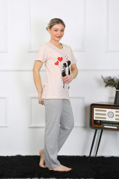 Women's Short Sleeve Cotton Pajama Set 4207 - 2