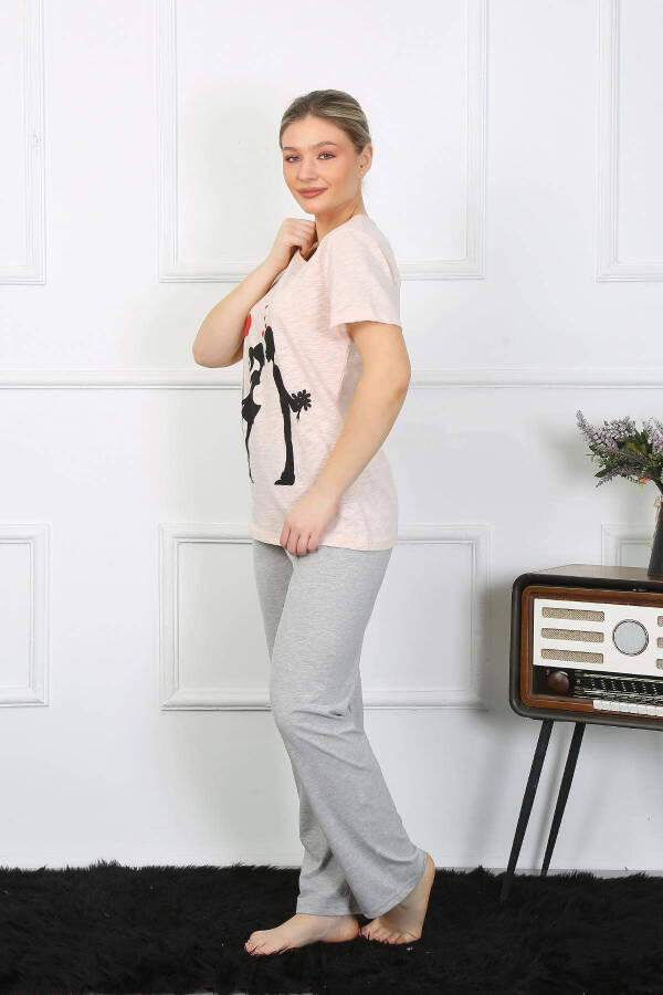 Women's Short Sleeve Cotton Pajama Set 4207 - 3