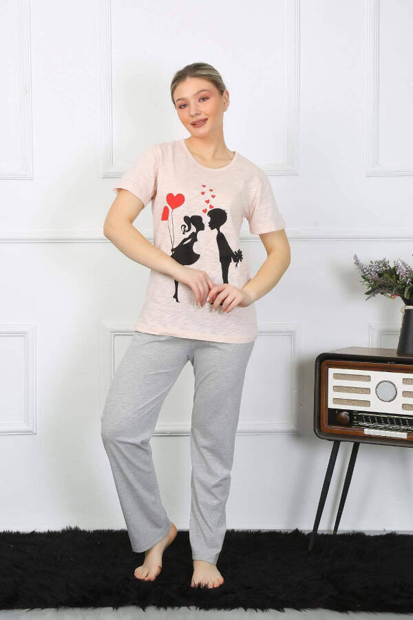 Women's Short Sleeve Cotton Pajama Set 4207 - 4