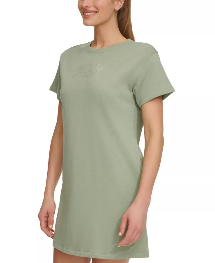 Women's Short-Sleeve Long Logo T-Shirt Dress Lily Pad - 4