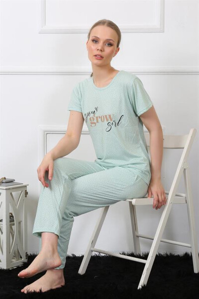 Women's Short Sleeve Pajamas Suit 4140 - 2