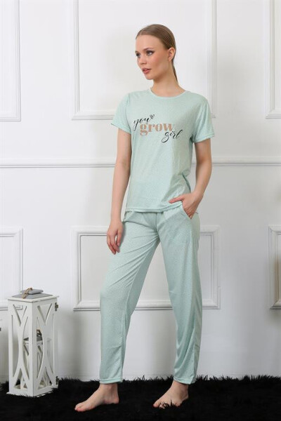 Women's Short Sleeve Pajamas Suit 4140 - 3