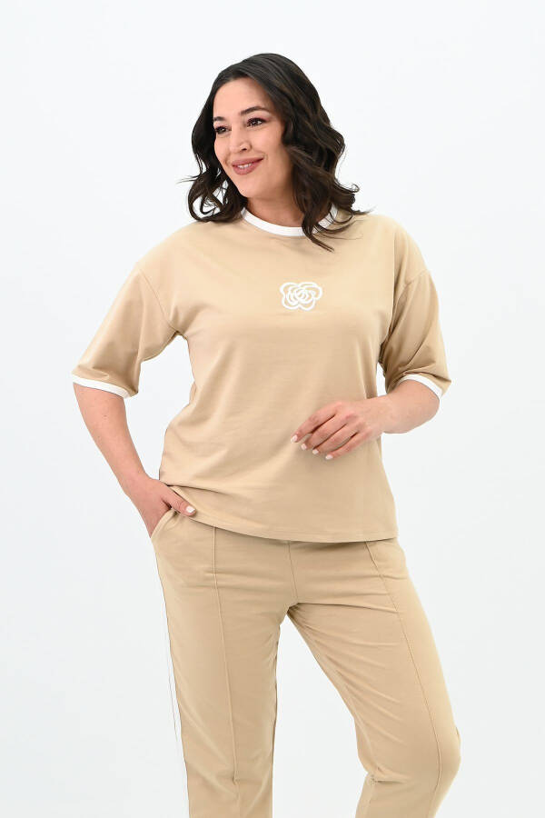 Women's Short Sleeve Plus Size Tracksuit 3807-23 - 2