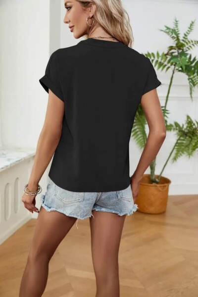 Women's Short Sleeve V-Neck Aerobic Blouse - 4