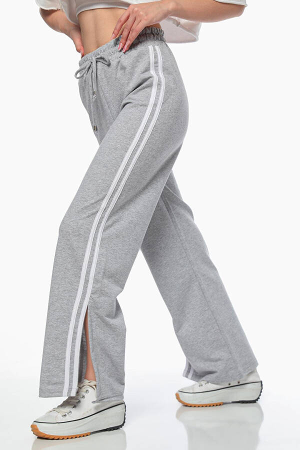 Women's Side Stripe Slit Detail Elastic Waist Track Pants - 2