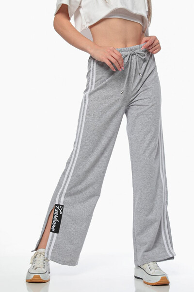 Women's Side Stripe Slit Detail Elastic Waist Track Pants - 3