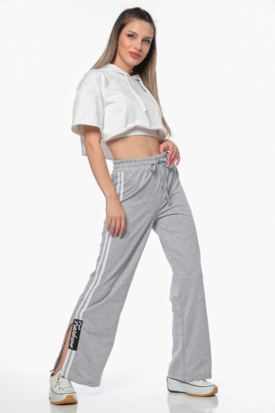 Women's Side Stripe Slit Detail Elastic Waist Track Pants - 4