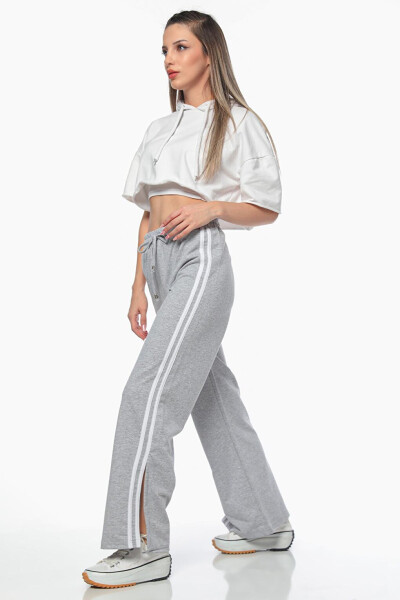 Women's Side Stripe Slit Detail Elastic Waist Track Pants - 5