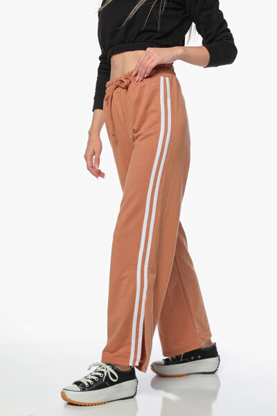 Women's Side Stripe Slit Detail Elastic Waist Tracksuit Bottoms - 3