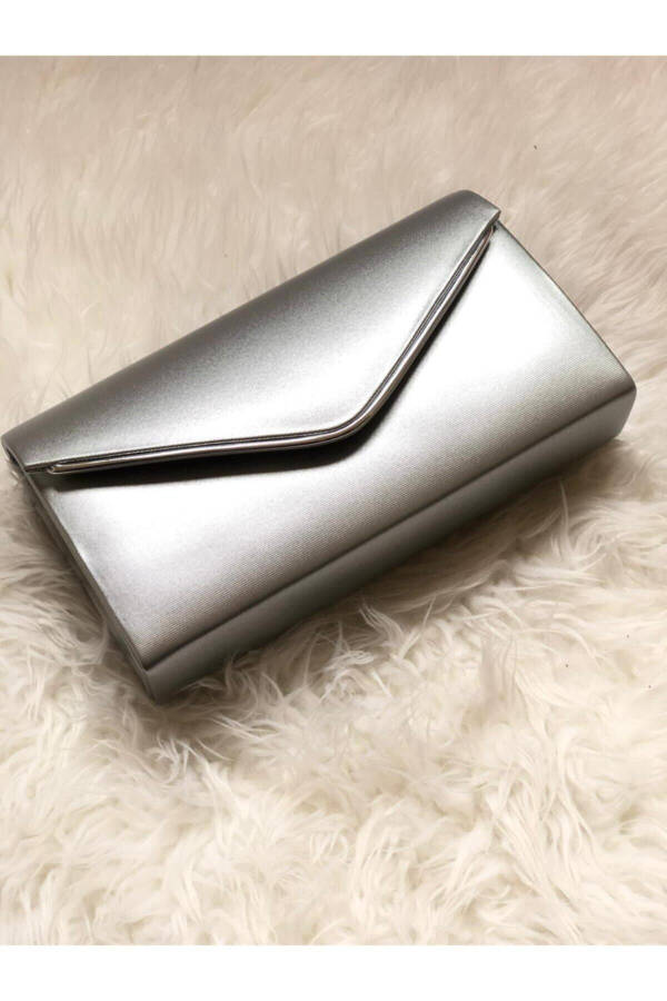 Women's Silver Portfolio Bag - 1