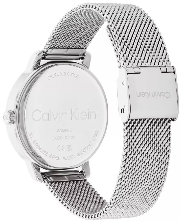 Women's Silver-Tone Stainless Steel Mesh Bracelet Watch 34mm Stainless Steel - 3