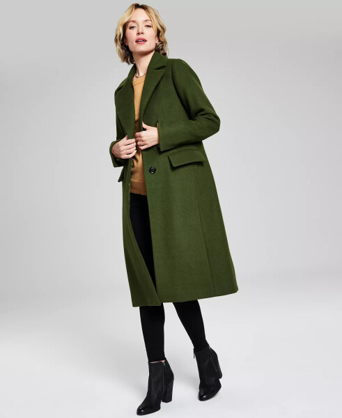 Women's Single-Breasted Wool Blend Coat, Created for Macy's Jade - 1