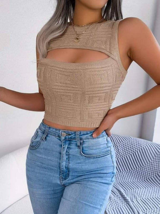 Women's Sleeveless Crop Top - 1