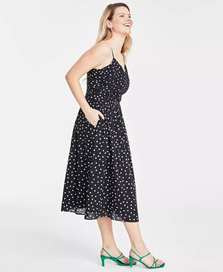 Women's Soft Corset Midi Dress, Created for Macy's - Deep Black Combo - 8