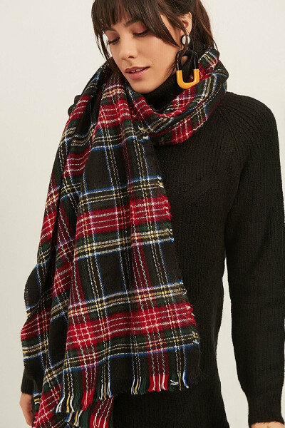 Women's Soft Textured Plaid Scarf - 2