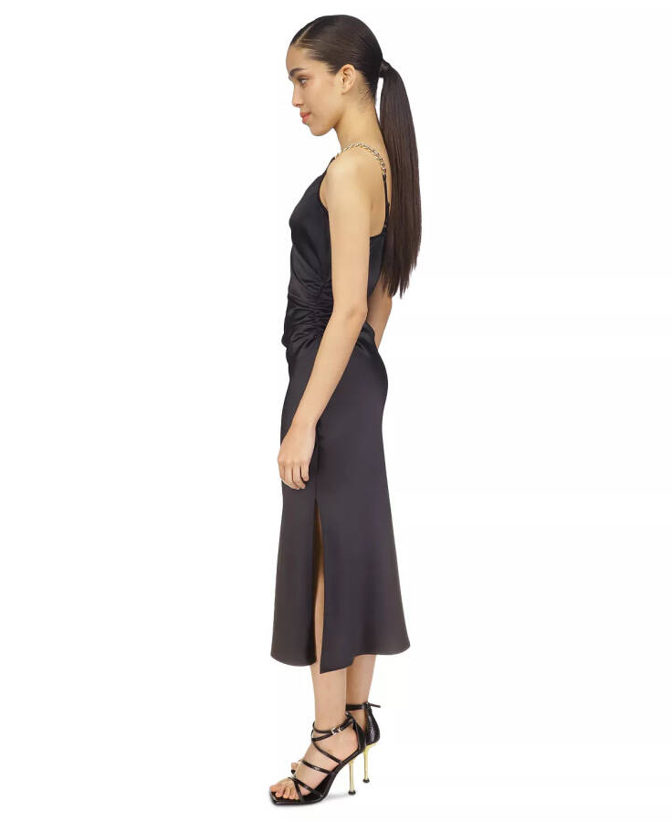 Women's Solid Chain Slip Dress Black - 3