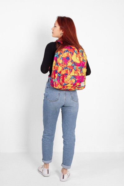 Women's Sports Backpack - Yellow Scarlett - Floral Colors - 12