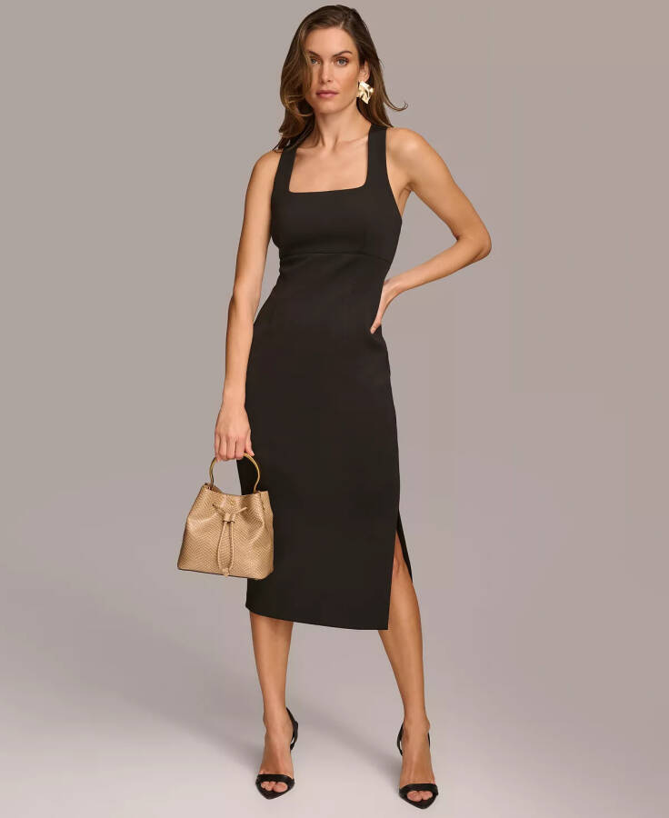 Women's Square-Neck Sheath Dress Black - 7