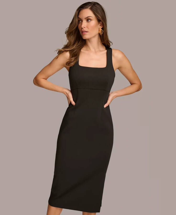 Women's Square-Neck Sheath Dress Black - 4