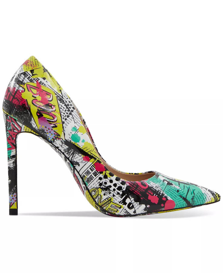 Women's Stessy 2.0 Printed Pointed-Toe Stiletto Pumps Patent Newspaper Print Multi - 2