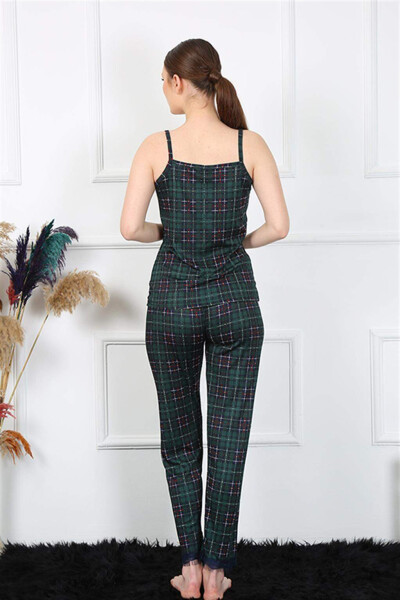 Women's Strappy Green Plaid Pajama Set 4135 - 9