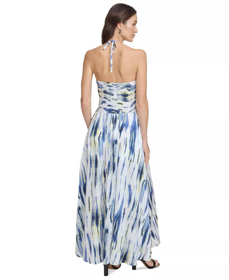 Women's Strappy Printed Maxi Dress White/Inky Blue Multi - 2