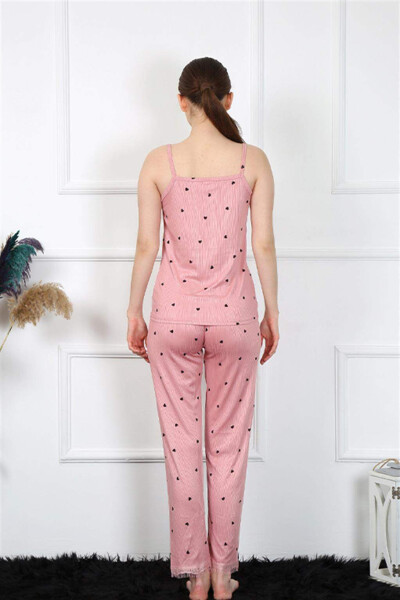 Women's Strappy Salmon Pajama Set 4138 - 4