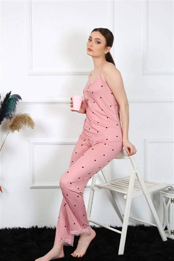 Women's Strappy Salmon Pajama Set 4138 - 6