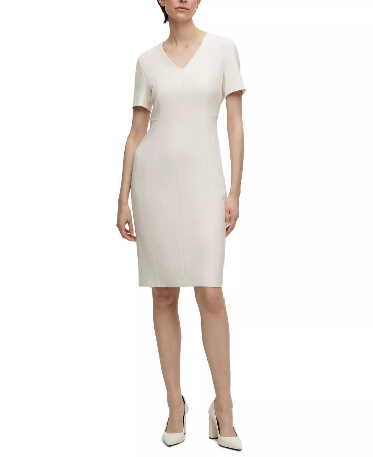 Women's Stretch Fabric Slim-Fit Business Dress Open White - 4