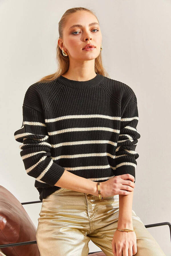 Women's Striped Selanik Knitted Cardigan - 14