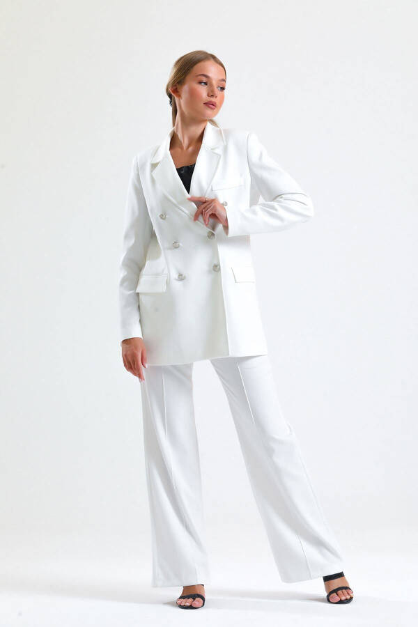 Women's Suit Jacket and Pants | TK34239 Ecru - 22