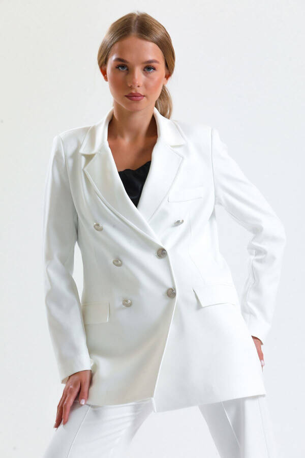 Women's Suit Jacket and Pants | TK34239 Ecru - 18