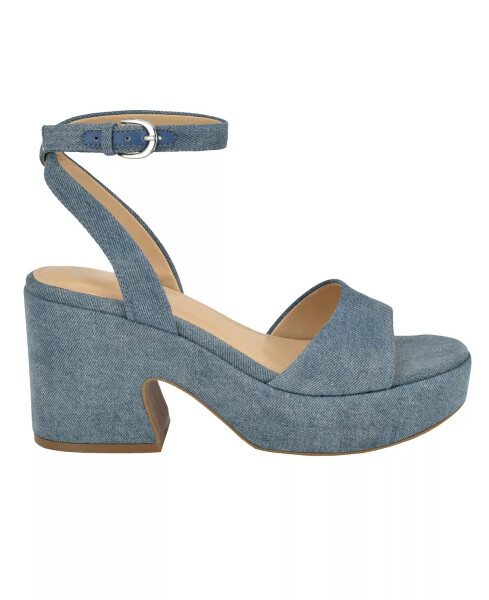 Women's Summer Wedge Sandals Blue Denim - Textile, Manmade with Textile Sole - 2