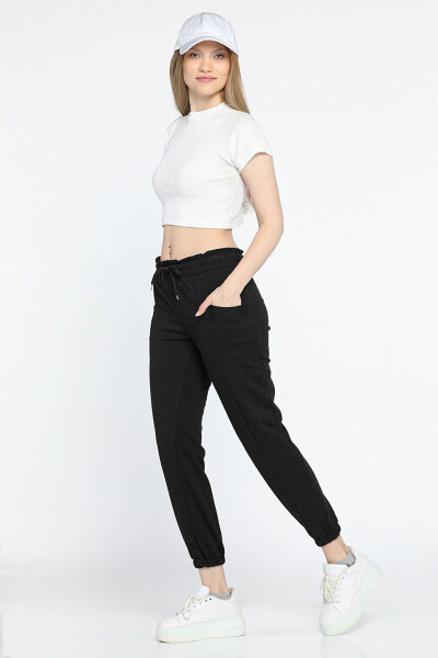 Women's Sweatpants with Elastic Waistband and Pockets - 2