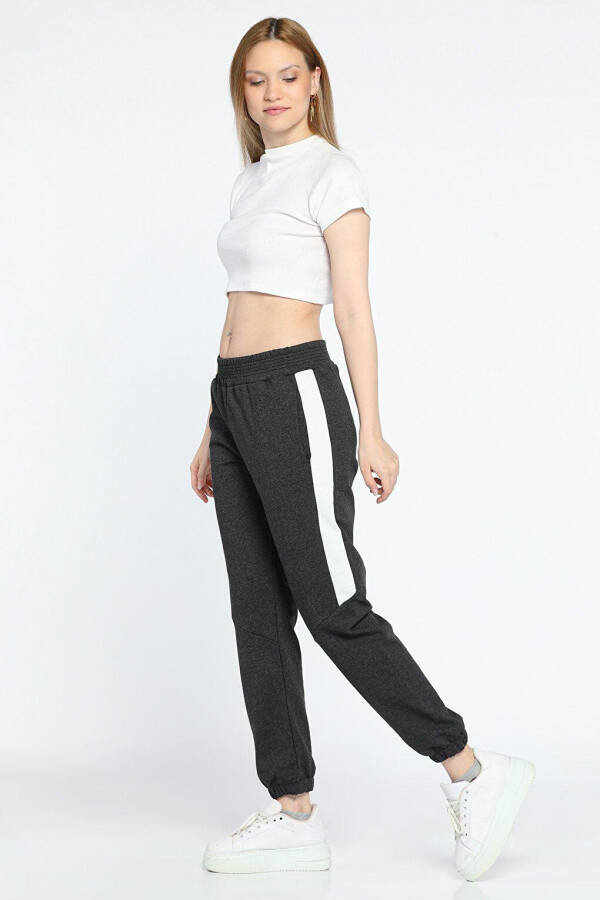 Women's Sweatpants with Side Stripes and Elastic Waist and Cuffs - 2