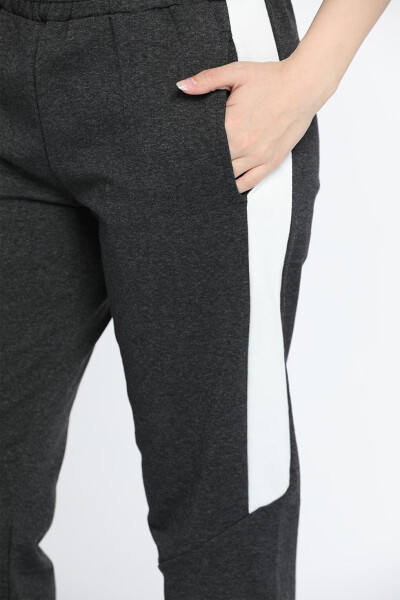 Women's Sweatpants with Side Stripes and Elastic Waist and Cuffs - 4