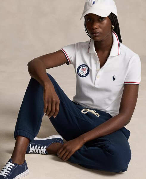 Women's Team USA Mesh Polo Shirt White - 1