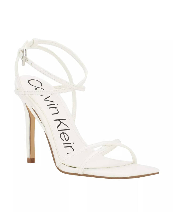 Women's Tegin Strappy Dress High Heel Sandals White - Faux Leather - 1